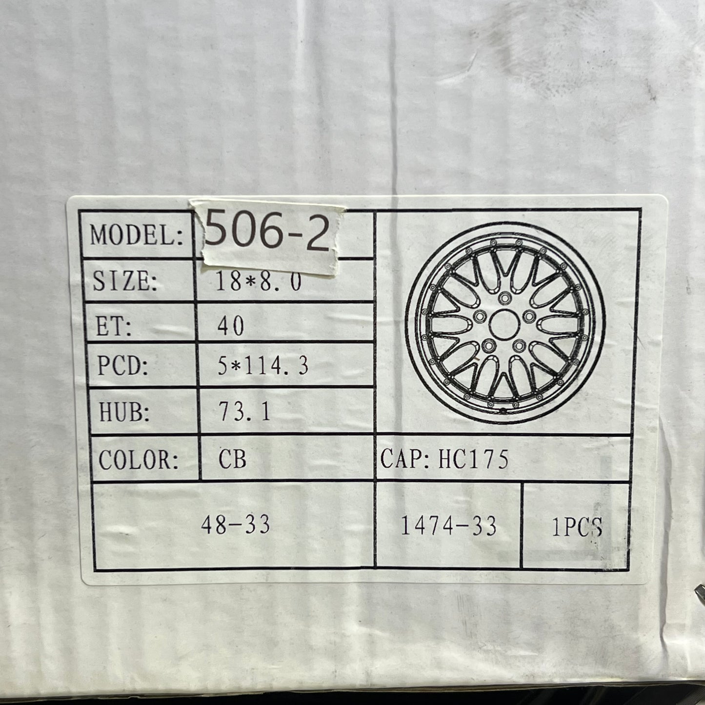 TRAKLITE Aftermarket Aluminum Alloy Wheel 18"x8.5"-5x114.3mm Glossy Black 506-2