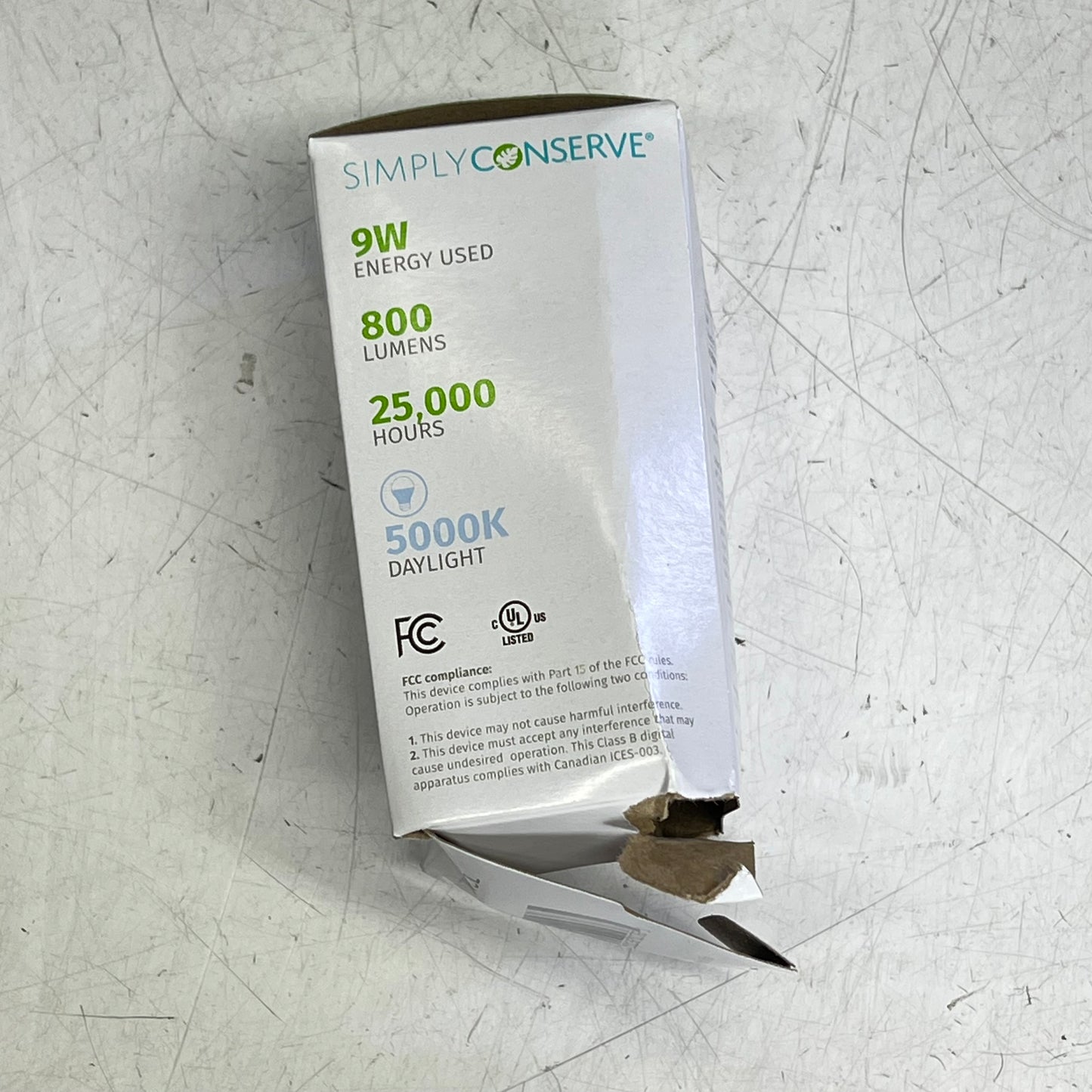 ZA@ SIMPLY CONSERVE (3 PACK) LED Light Bulb 800 Lumens Daylight L09A1950KENCL (As-Is)