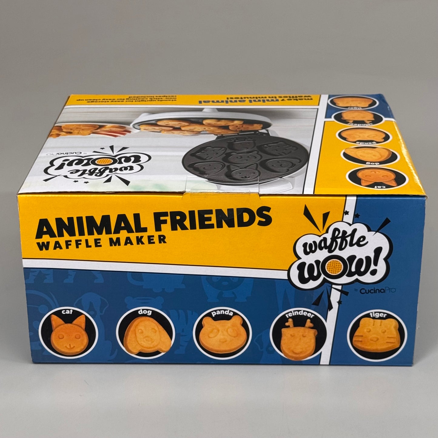 WAFFLE WOW Animal Friends Waffle Maker 3D Animal Waffles 11" x 9" White 1760W