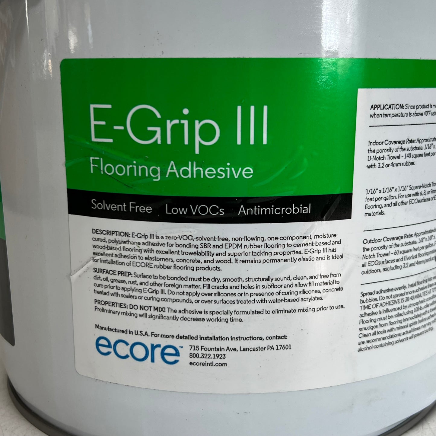 ECORE E-Grip lll Flooring Adhesive Sz 4 Gal. White