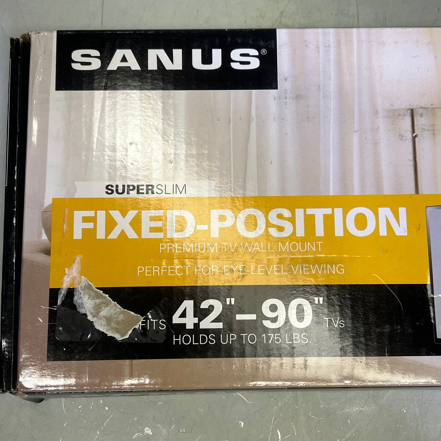 SANUS Premium Wall Flat TV Mount 42" - 90" 175lbs Load Capacity Black VLL5B1