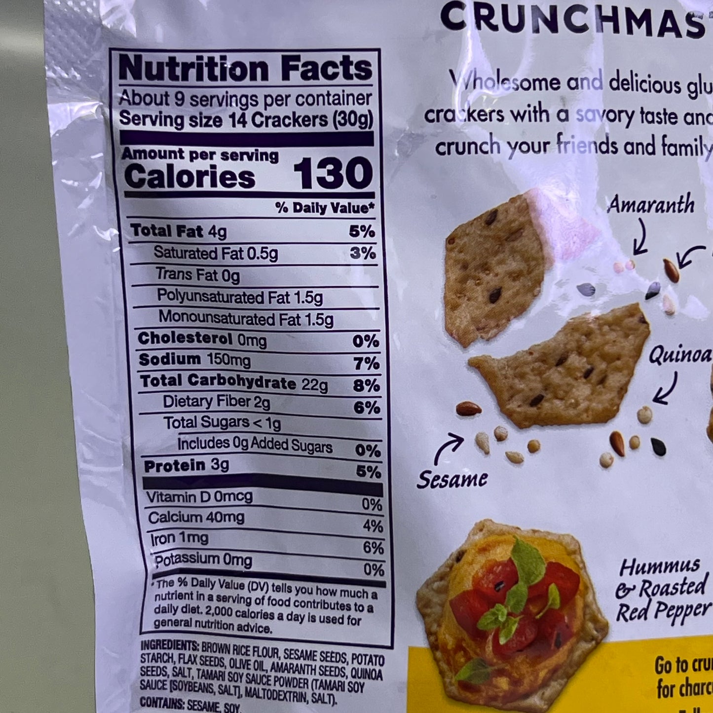 CRUNCHMASTER (2 PACK) Gluten-Free Multi-Seed Original Cracker Party Pack 9oz BB 05/26