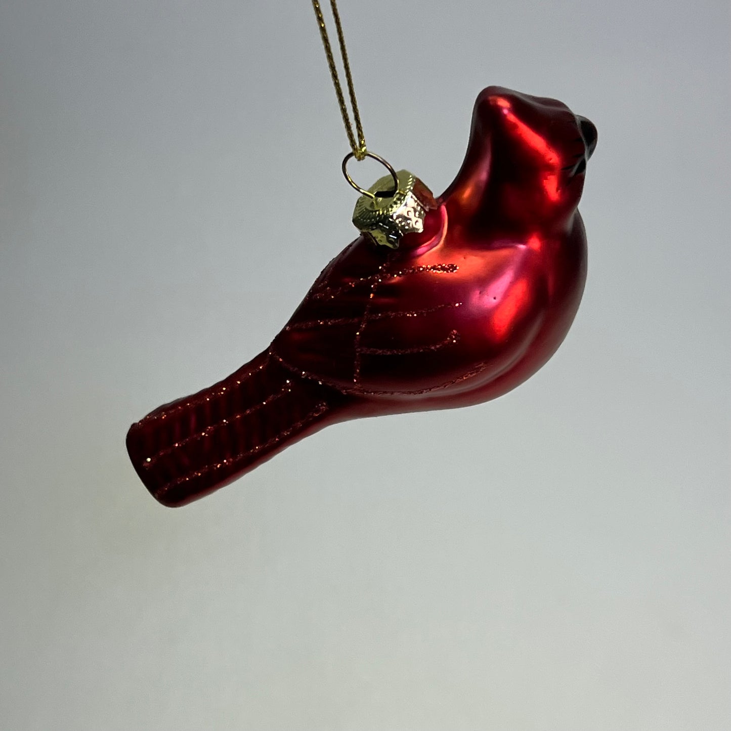 GERSON (5 PACK) Hand Blown Glass Northern Cardinal Ornaments 4.5" Red 2161810