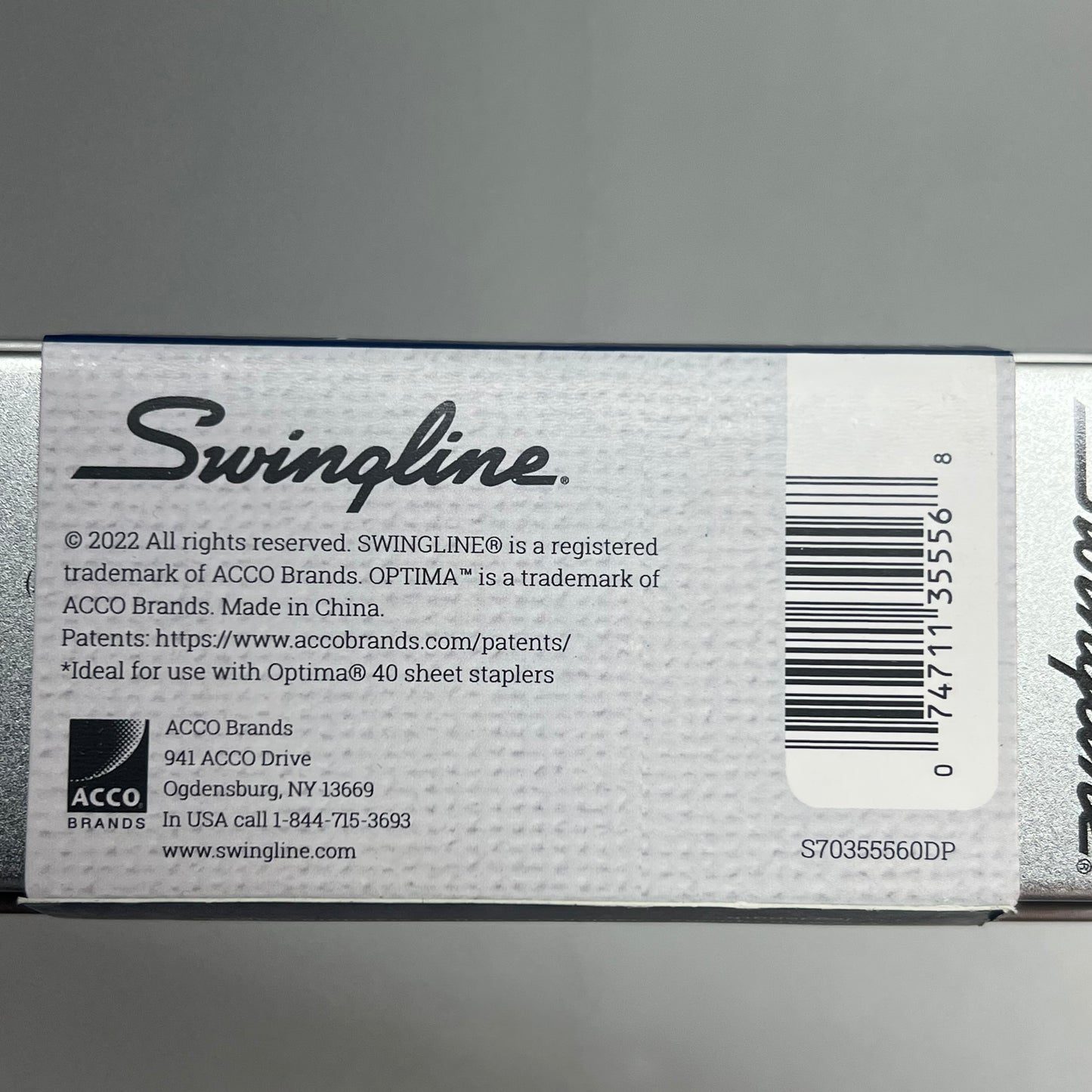 SWINGLINE (2 PACK, 3,750 PER BOX) Optima Staples 40-Sheet Capacity S70355560DP