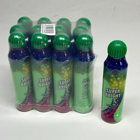 DAB O INK (12 PACK) Super Bright Full Fluorescent Bingo Ink Marker 3oz Green