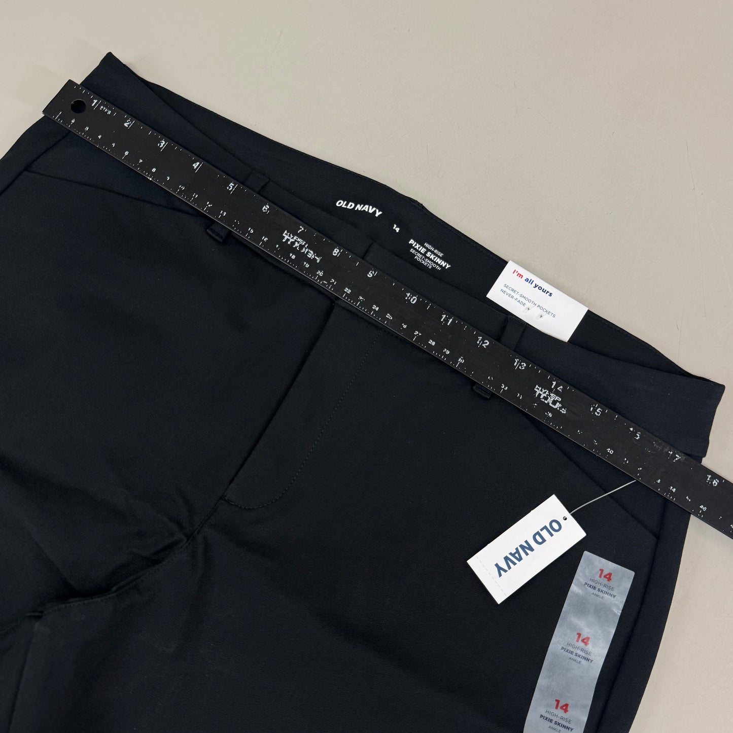 OLD NAVY High Waisted Pixie Skinny Ankle Pants Women's Sz 14 Black 3139011958