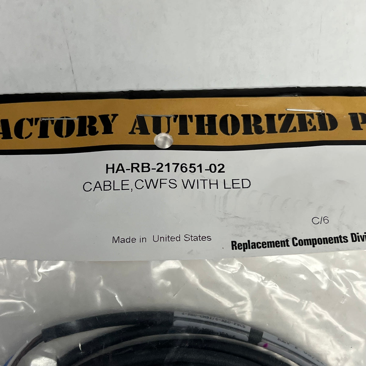 CARRIER Factory Authorized Parts Oem Cwfs Cable W/ Led Lights  HA-RB-217651-02