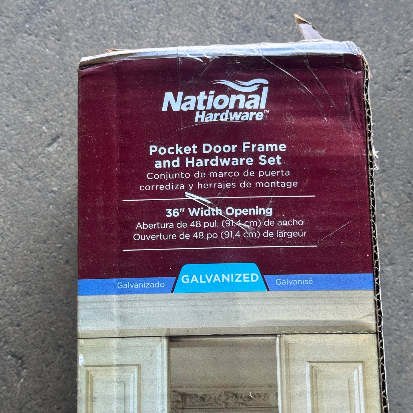 NATIONAL HARDWARE Pocket Door Frame & Hardware Set Sz 36” W Opening N186-858