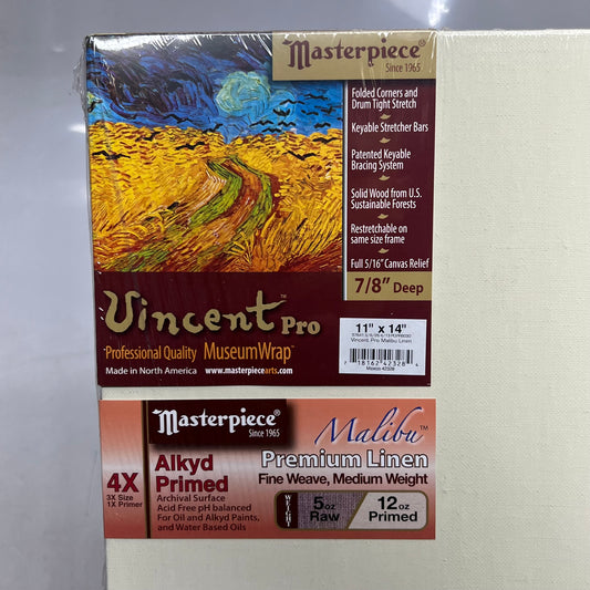 VINCENT PRO Malibu Premium Linen Canvas Sz 11" x 14", Beige 42328