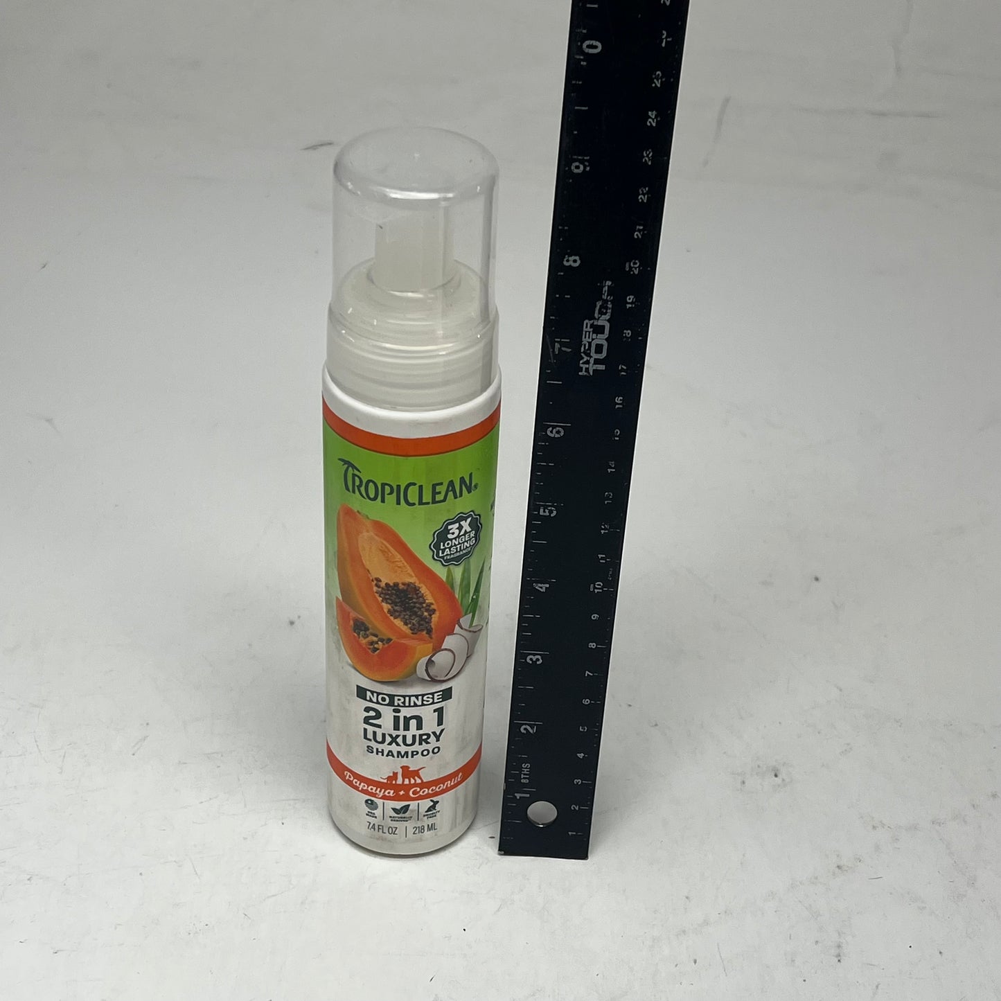 ZA@ TROPICLEAN (2 PACK) No Rinse 2 in 1 Luxury Shampoo Papaya + Coconut Scent 7.4 fl oz