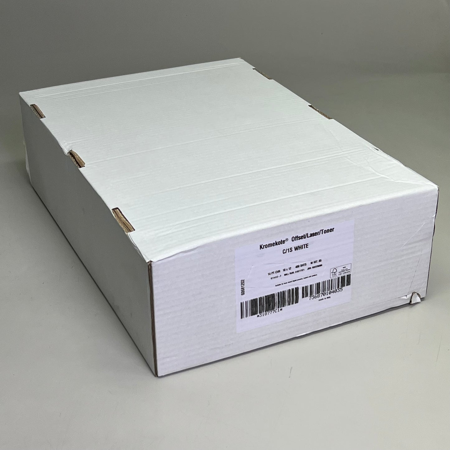 KROMEKOTE (2 PACK, 200 Each) Offset/Laser/Toner Paper C/1S 18x12” White 318777C1