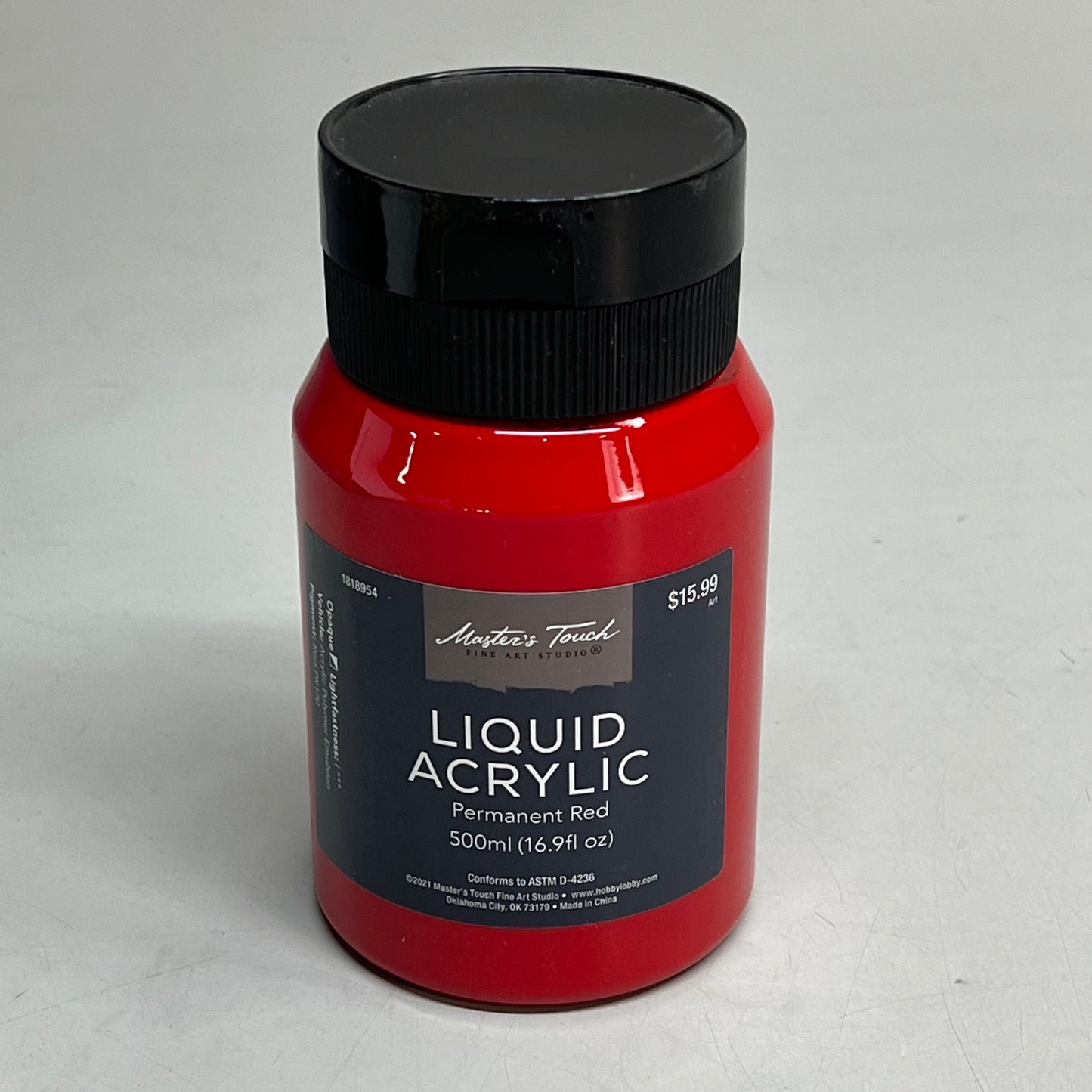 MASTERS TOUCH (2 PACK) Liquid Acrylic Paint 16.9 Fl Oz Permanent Red 1818954