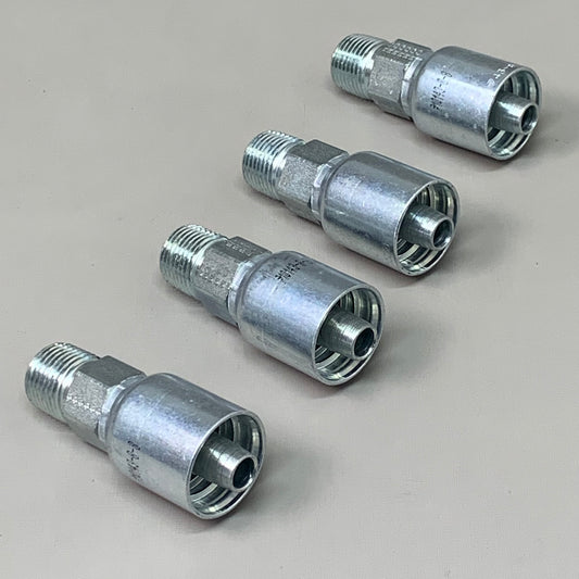 PARKER (4 PACK) Hydraulic Hose Male Pipe Rigid Fitting 1/2" x 1/2" Steel KP81276