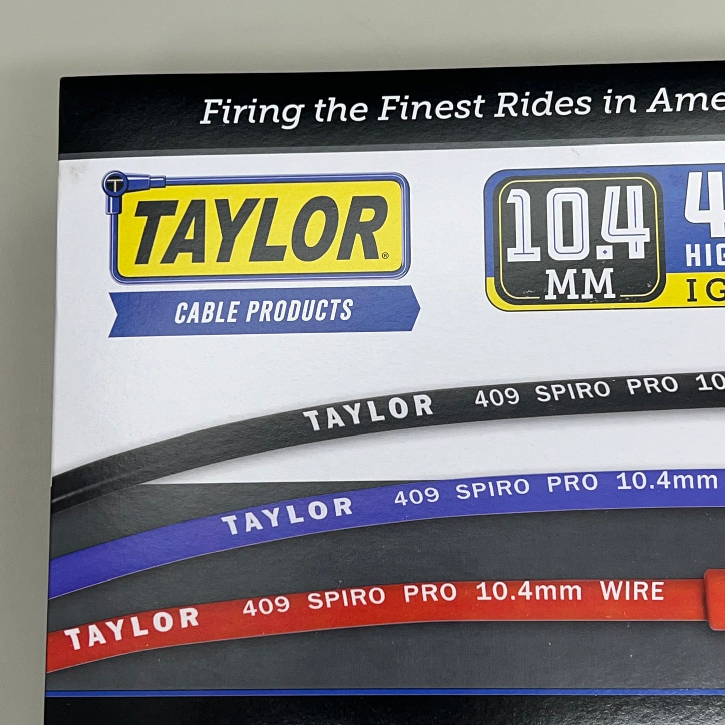 TAYLOR CABLE PRODUCTS 10.4MM 409 Spiro-Pro Race Fit Spark Plug Wires 135 Red Black & Blue 79213