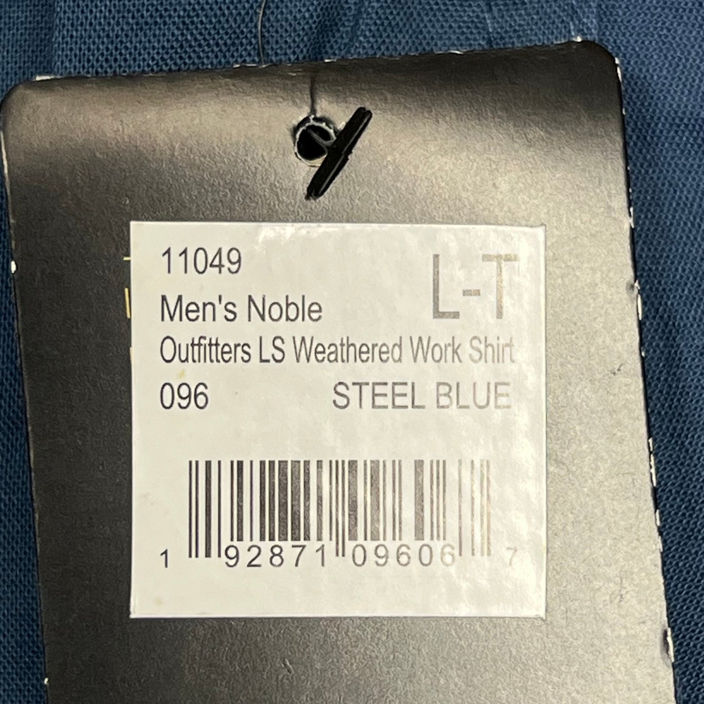 NOBLE OUTFITTERS Long Sleeve Weathered Work Shirt Men's Sz L-T Steel Blue 11049