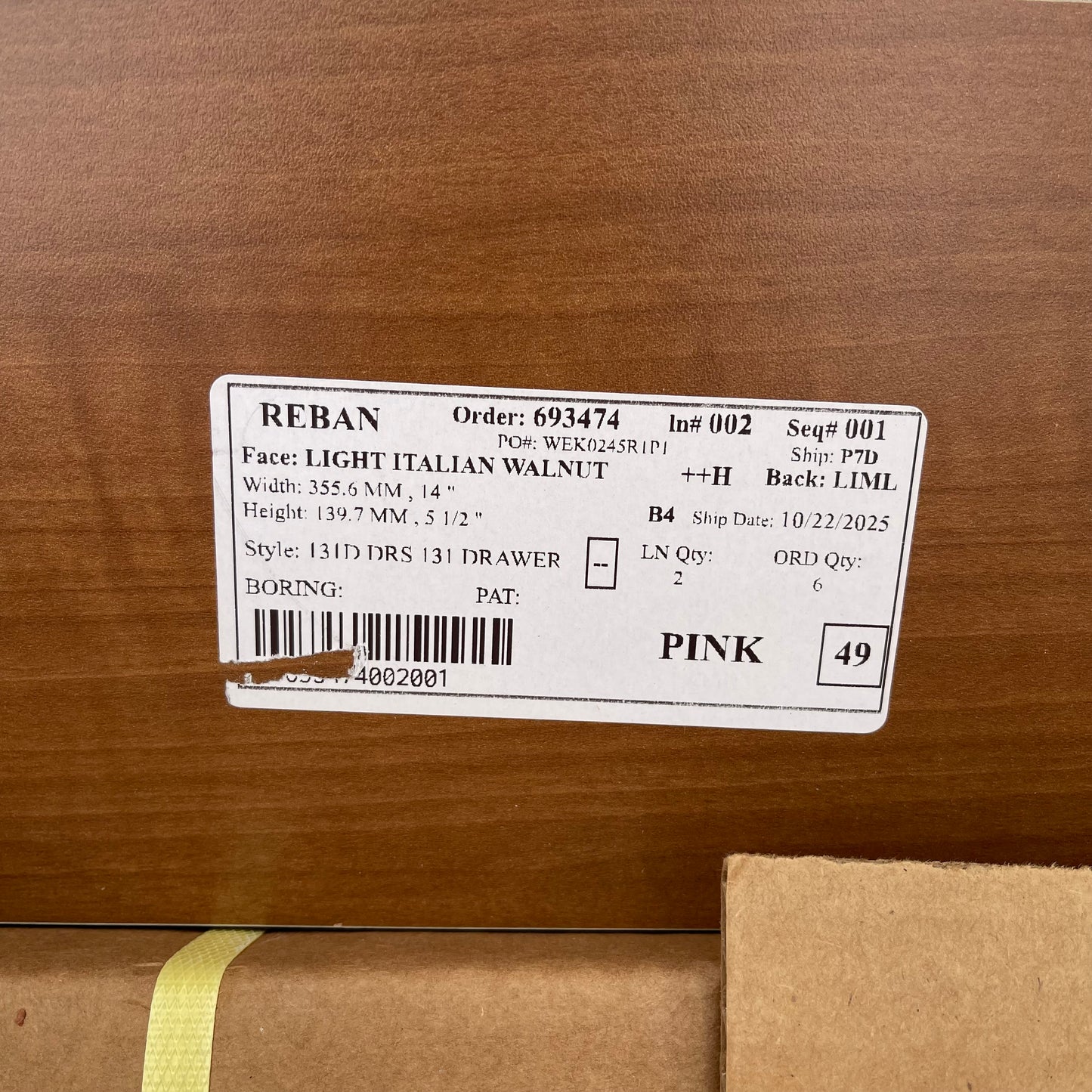 ZA@ Pallet of REBORN CABINETS Pressed Wood Cabinetry Parts Black, White, Walnut (AS-IS)