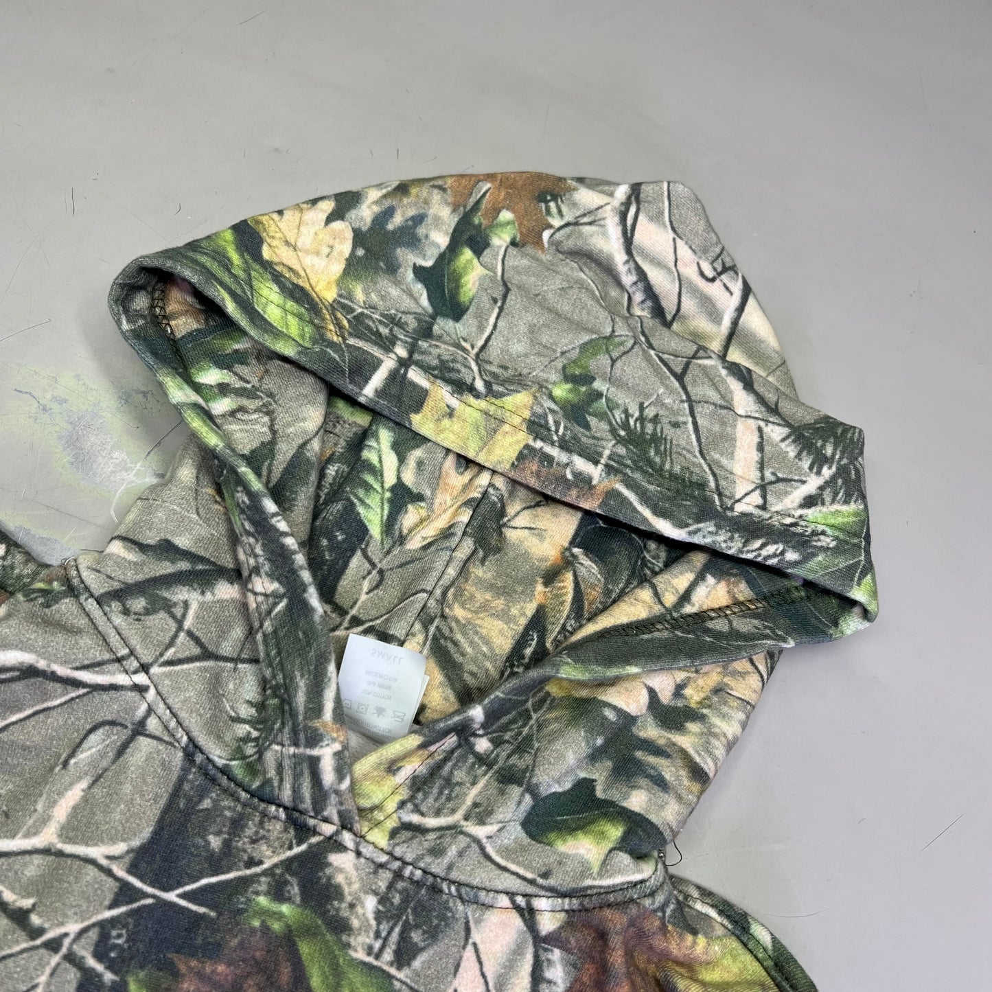 COTTON COLLECTIVE Special Hoodie 100% Cotton Fleece Unisex Sz S Camo Pattern