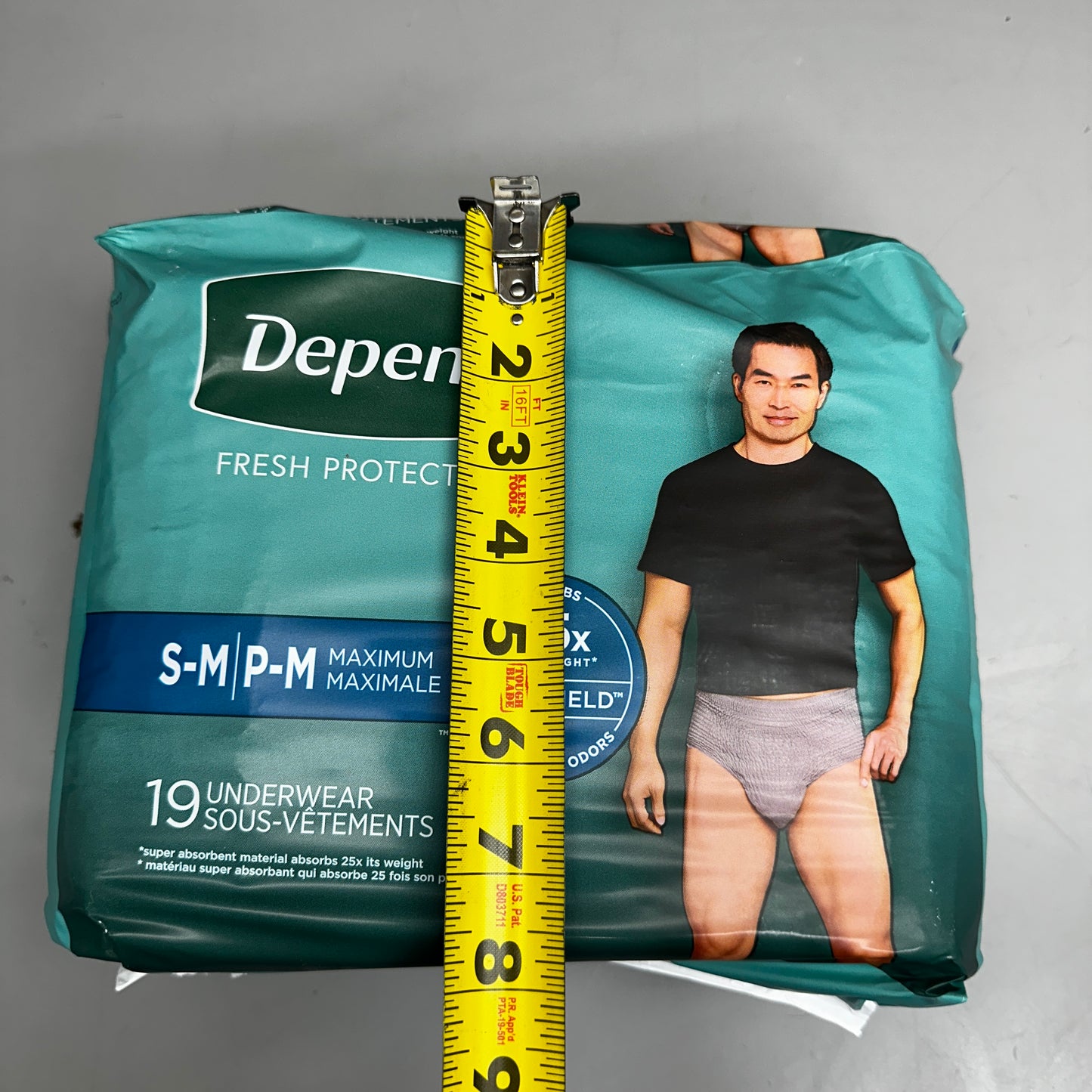 DEPEND Male Adult Incotinence Underwear 2PKs of 19 S-M