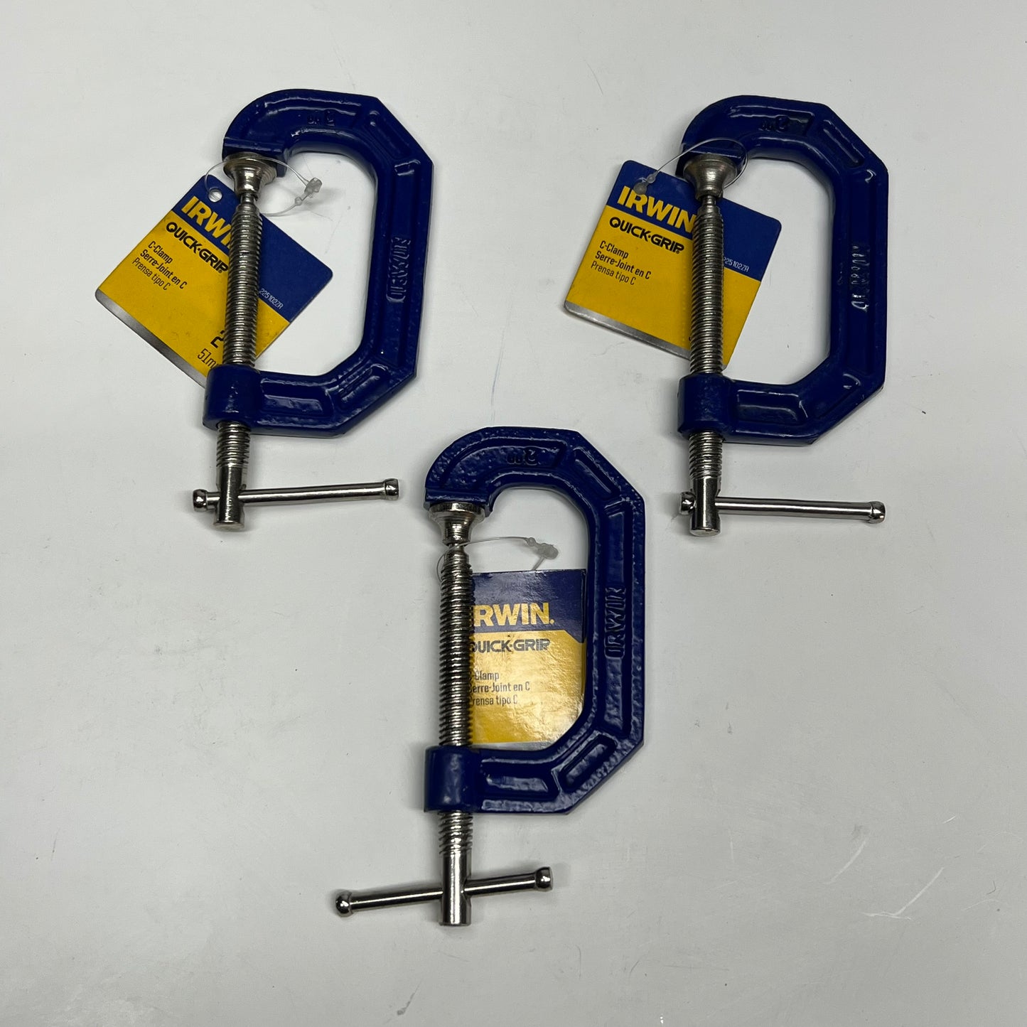 ZA@ IRWIN  (3 PACK) Quick-grip C-clamp 2" X 1-5/16" Blue 225102ZR