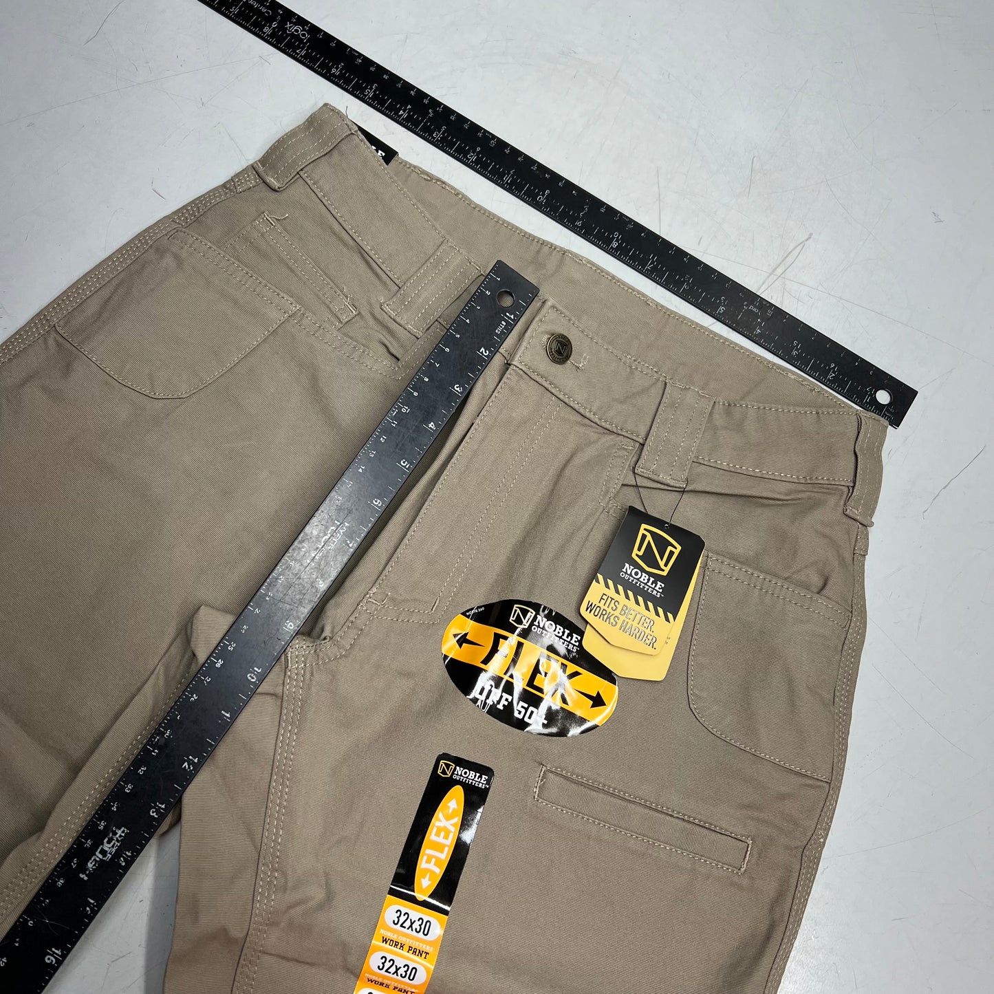 NOBLE OUTFITTERS Flex Stretch Canvas Work Pant Men's Sz 32x30 Khaki 18425