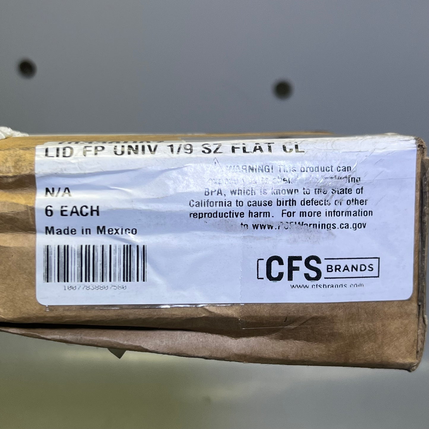 ZA@ CFS (6 PACK) Polycarbonate Flat Universal Lid 1/9 Sz 6.8"L x 4.2"W