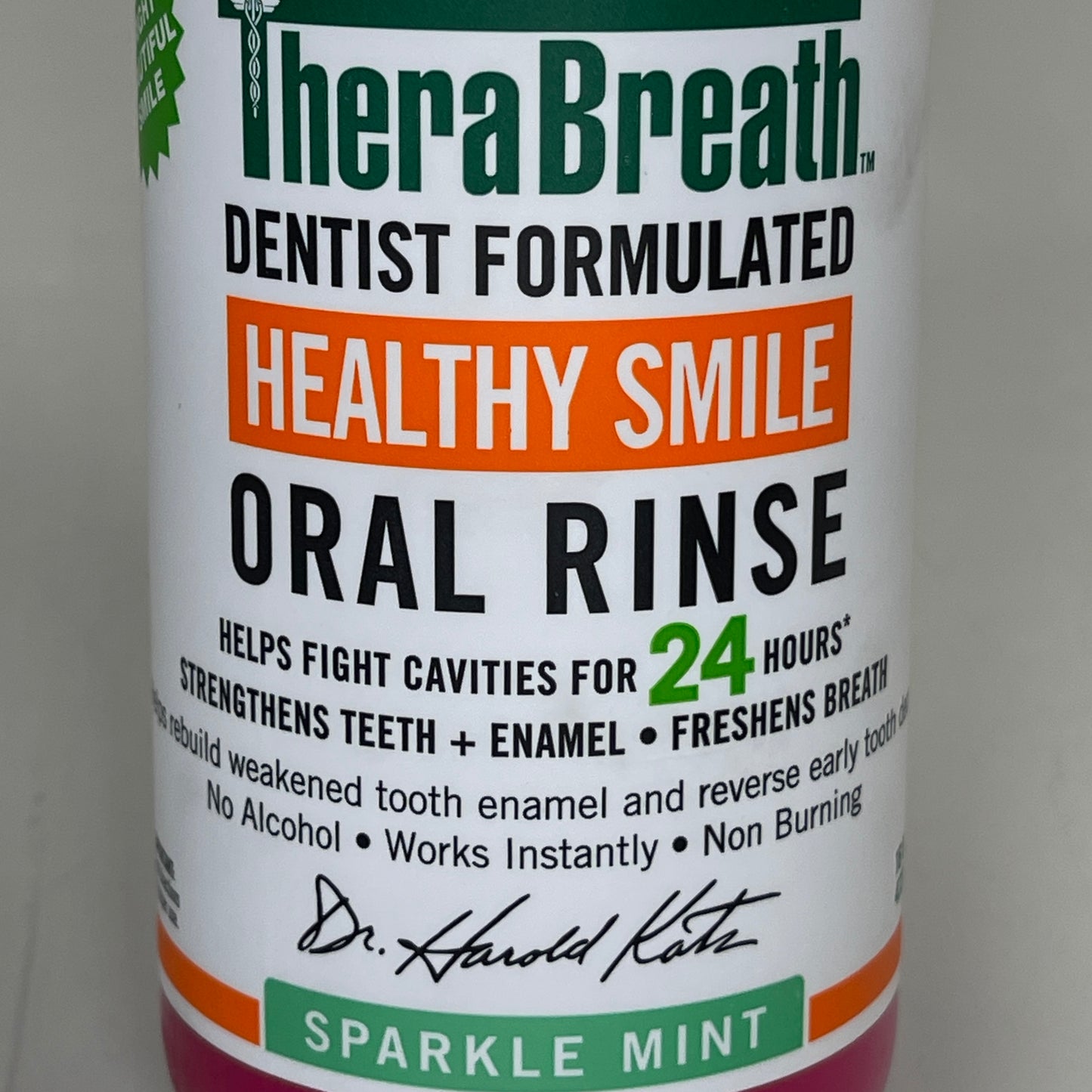 ZA@ THERABREATH (2 PACK) Healthy Smile Oral Rinse Sparkle Mint 16 fl oz BB 08/24