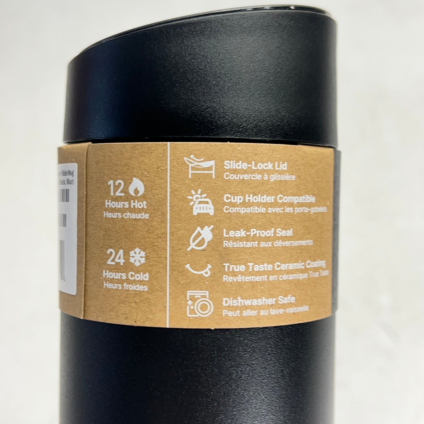 FELLOW Carter Slide Mug 18/8 Stainless Steel Leakproof Seal 16 Oz Matte Black