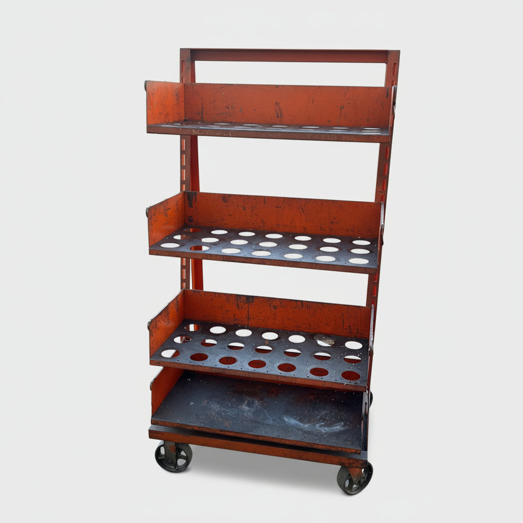 Cnc Tool Holder Cart 65"x 33"x23" 117 Slots Orange (Used)