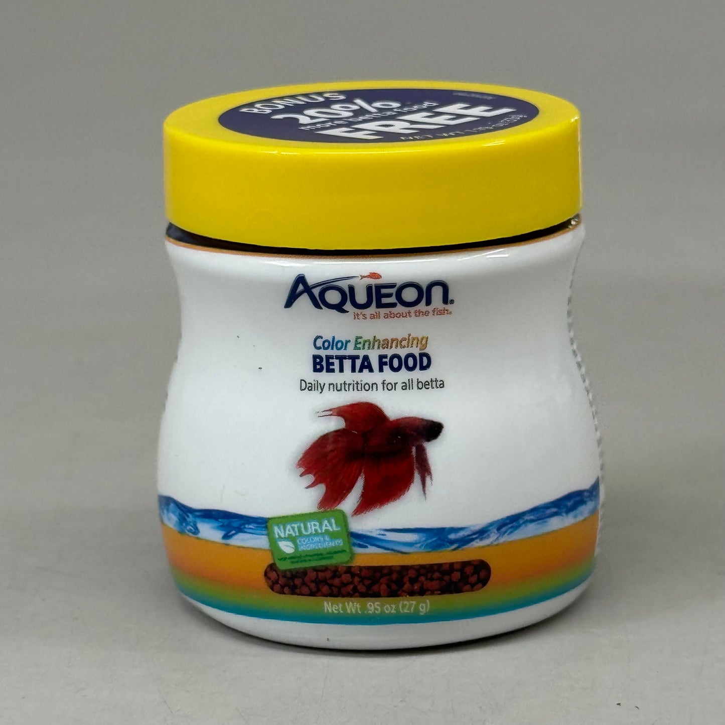 AQUEON (48 PACK) Betta Color Enhancing Pellets Food for Daily Feeding .95 oz
