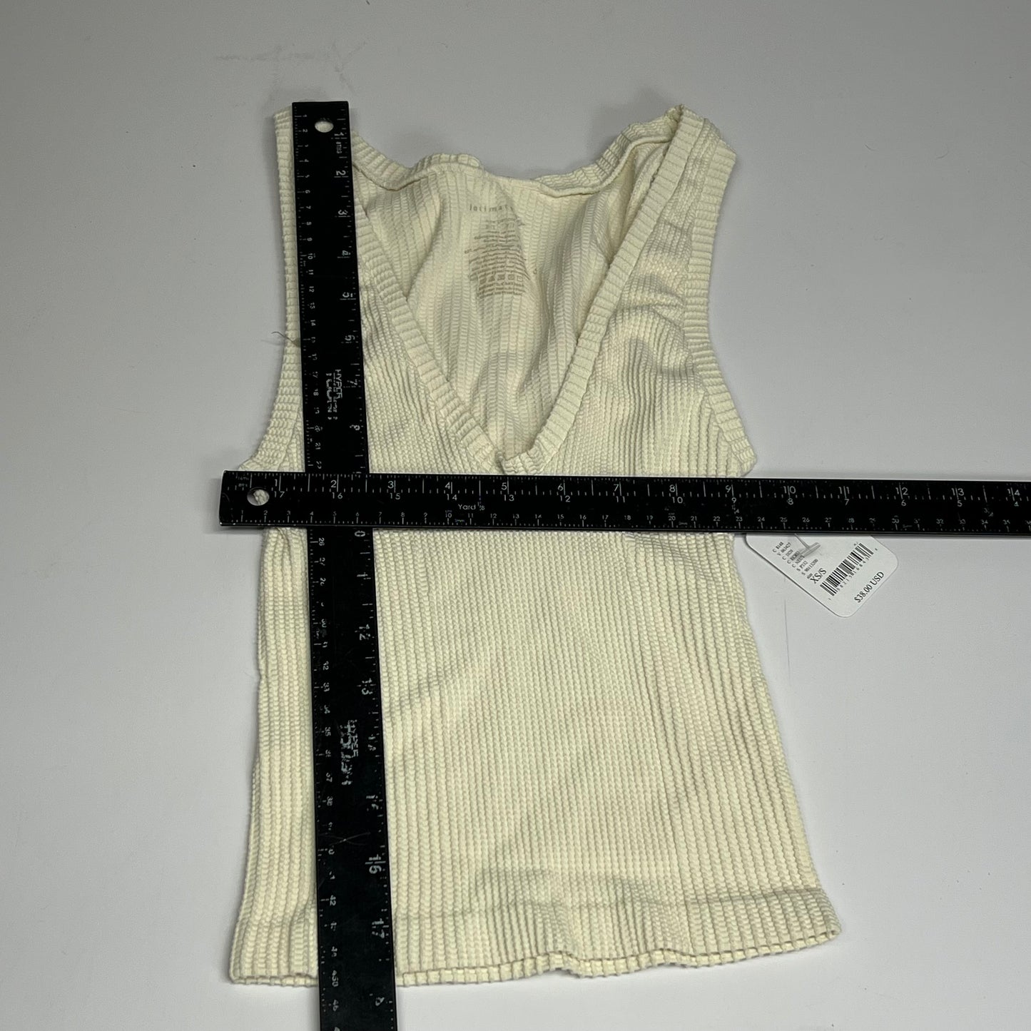 FREE PEOPLE Clean Slate Fitted Seamless Tank Top Women's Sz XS/S Ecru 8148