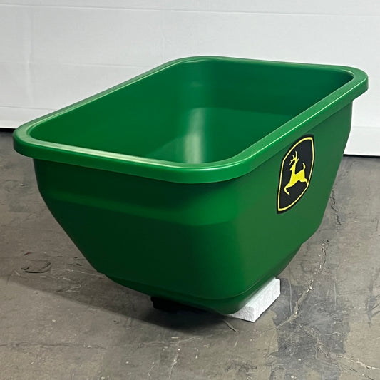 JOHN DEERE Broadcast Spreader Tow Behind Plastic Hopper Wheels Adjustable Flow 175 lb LPBS36JD