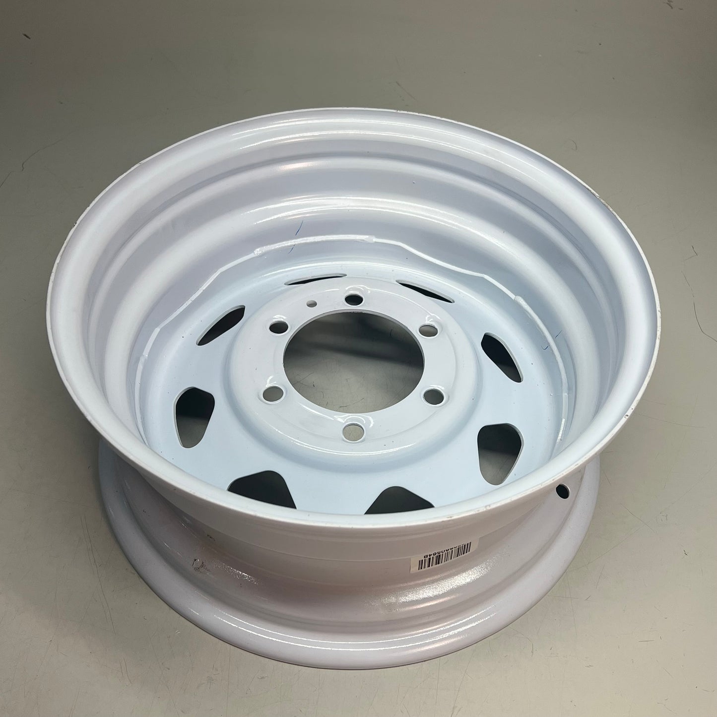 CARLISLE  8-Spoke Trailer Wheel 15 X 6 White W/ Red & Blue Stripe 1522660564B