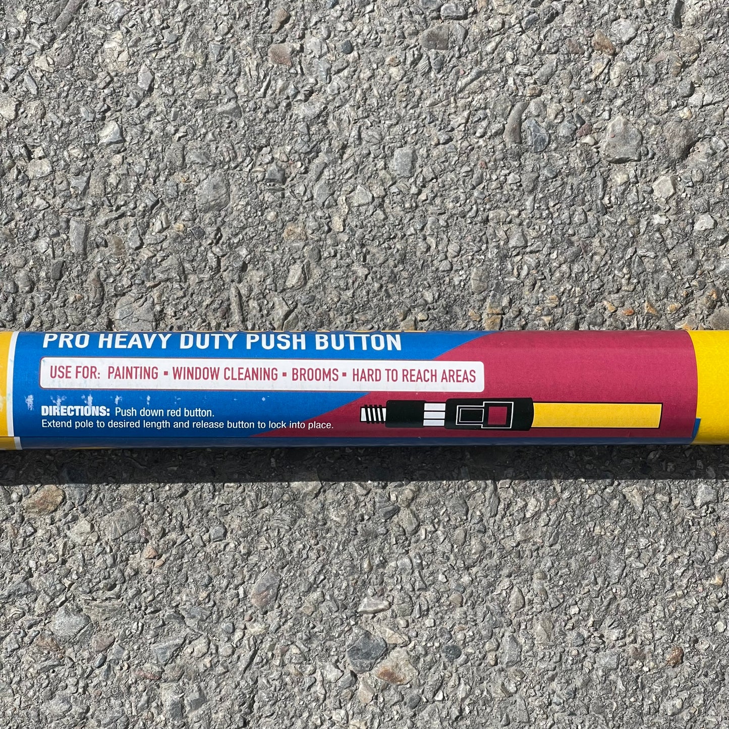 PREMIER Fiberglass Extension Pole, Pro Heavy Duty Push Button 8‘-16’ Yellow