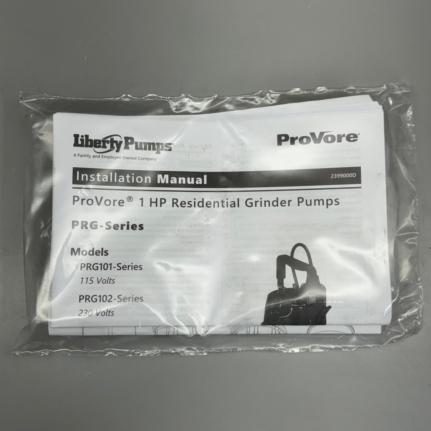 LIBERTY PUMPS ProVore 380 Simplex Grinder 41 Gallon P382XPRG101 Grey