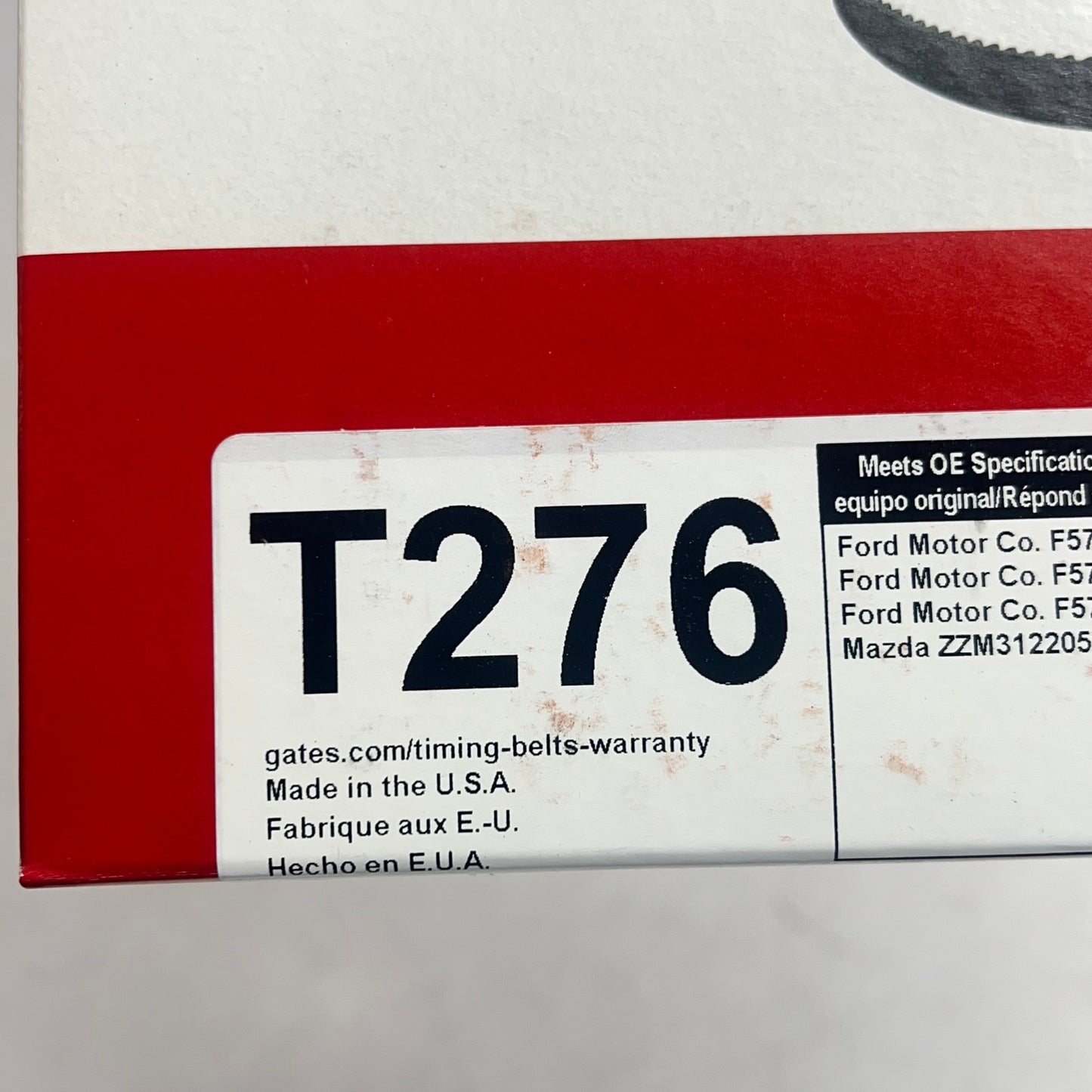 GATES Power Grip Timing Belt For Ford & Mazda 131 Teeth 49.125" L Black T276