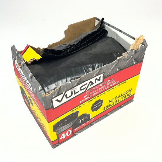 ZA@ VULCAN (40 BAGS) Drum Liner Bags Sz 55 Gal. PK-PS0190B (As-Is) Damaged Box