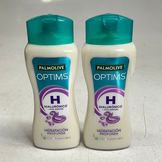 PALMOLIVE OPTIMS (2 PACK) Hialuronic + Vital Keratina Deep Hydrate Shampoo 680ML