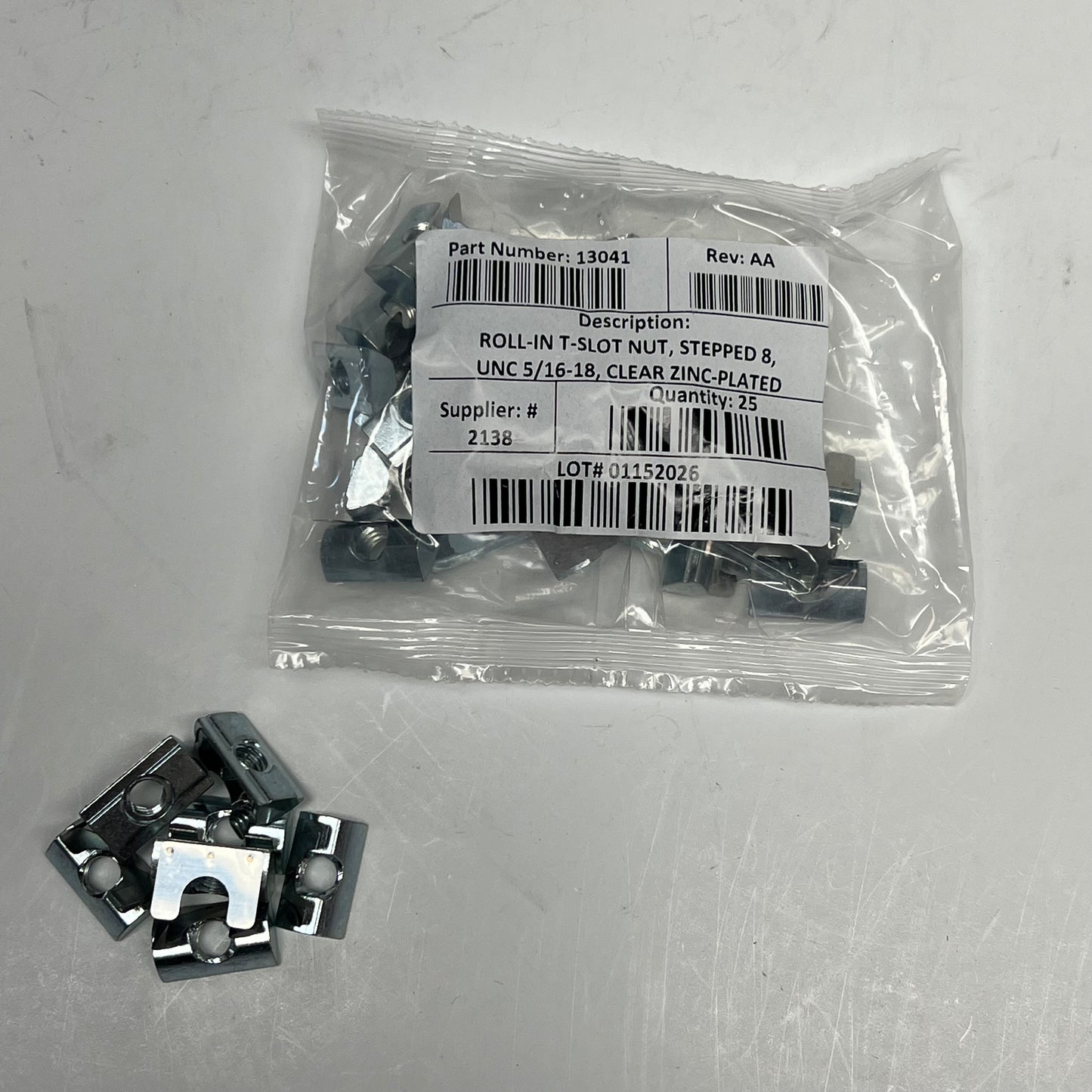 80/20 INC (32 PACK)  Self-aligning Roll-in T-nut with Spring Leaf 5/16-18 13041