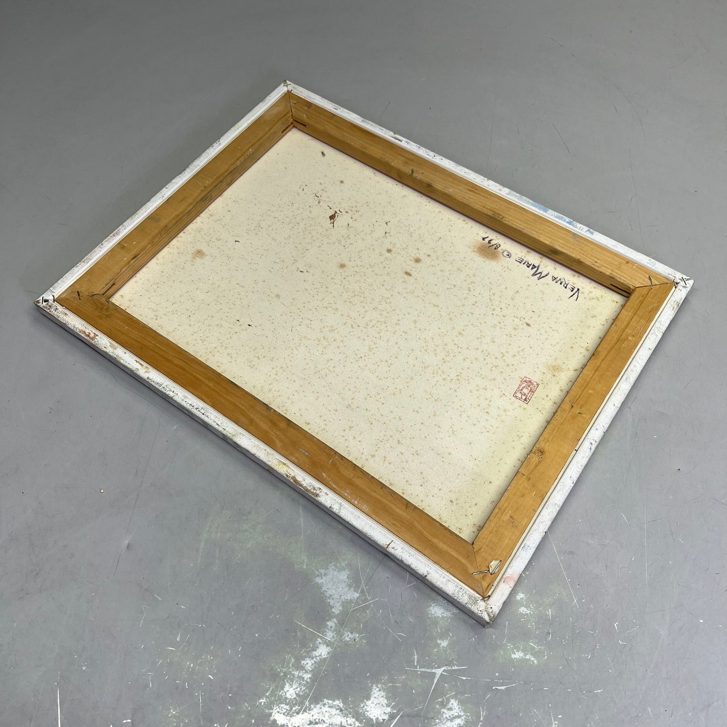 VERNA MARIE (CAMPBELL) Textured Oil Painting On Canvas Lotus Pond 18"x14"