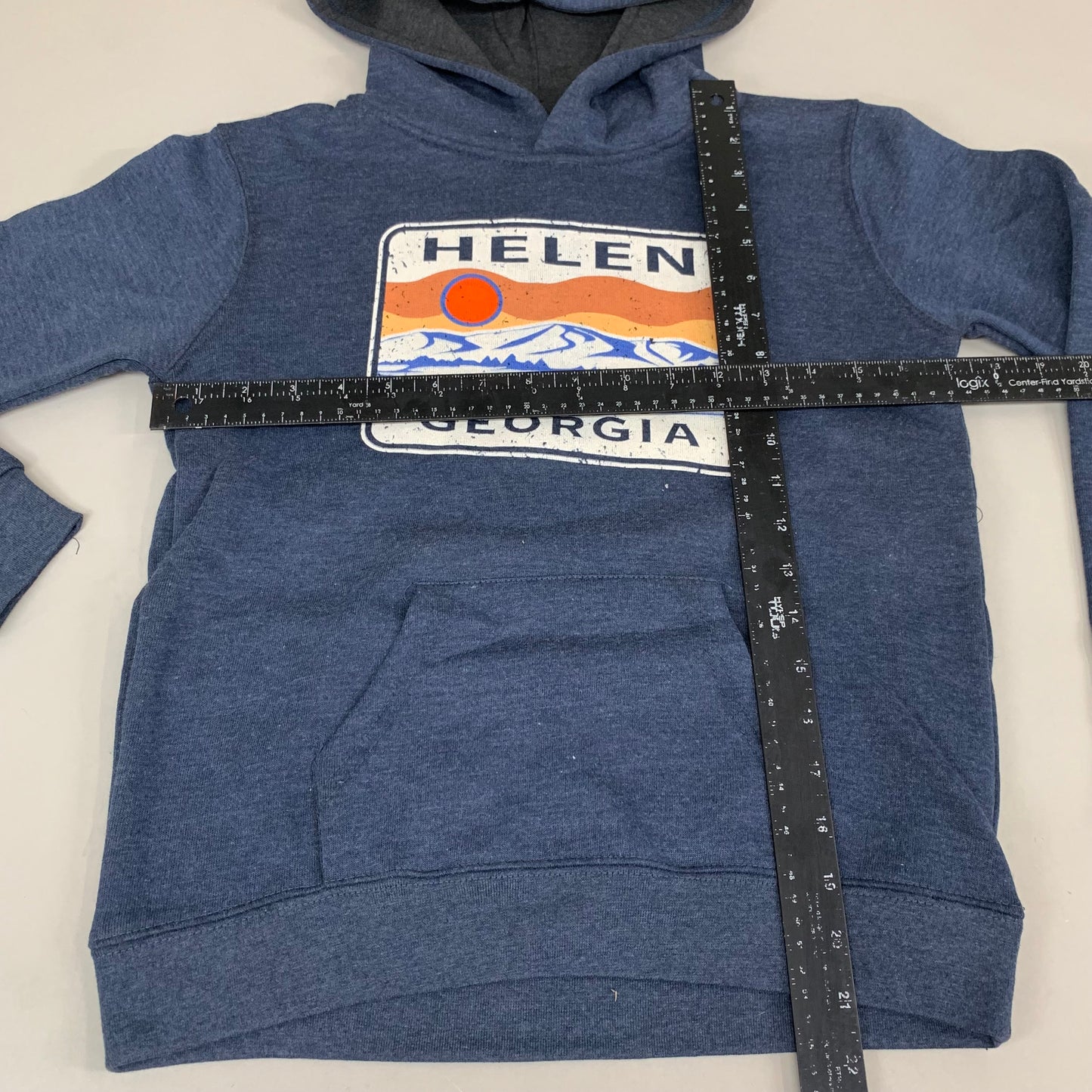 LONEROCK Helen Georgia Pull Over Hoodie Youth Large Indigo Heather