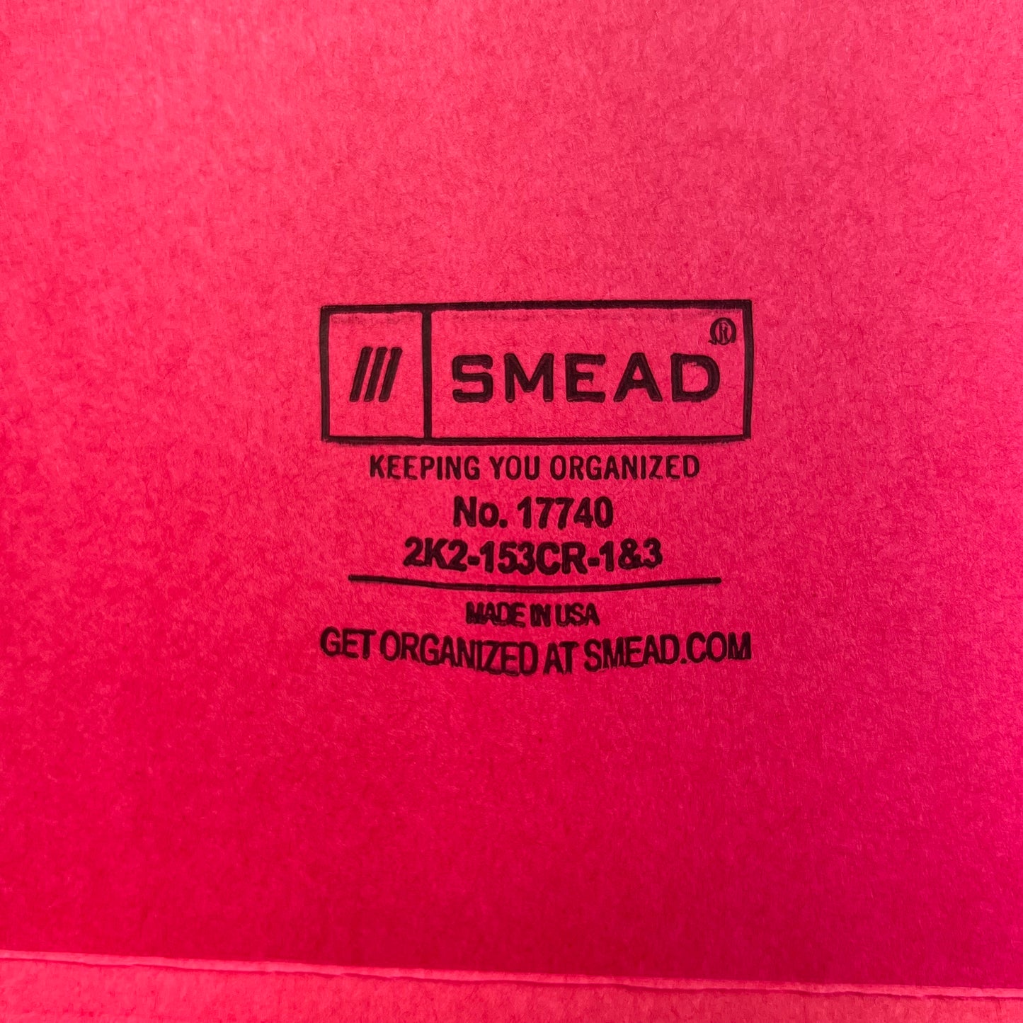 SMEAD (50 PACK) Fastener File Folder Legal Sz 1/3 Cut Tab Red 17740