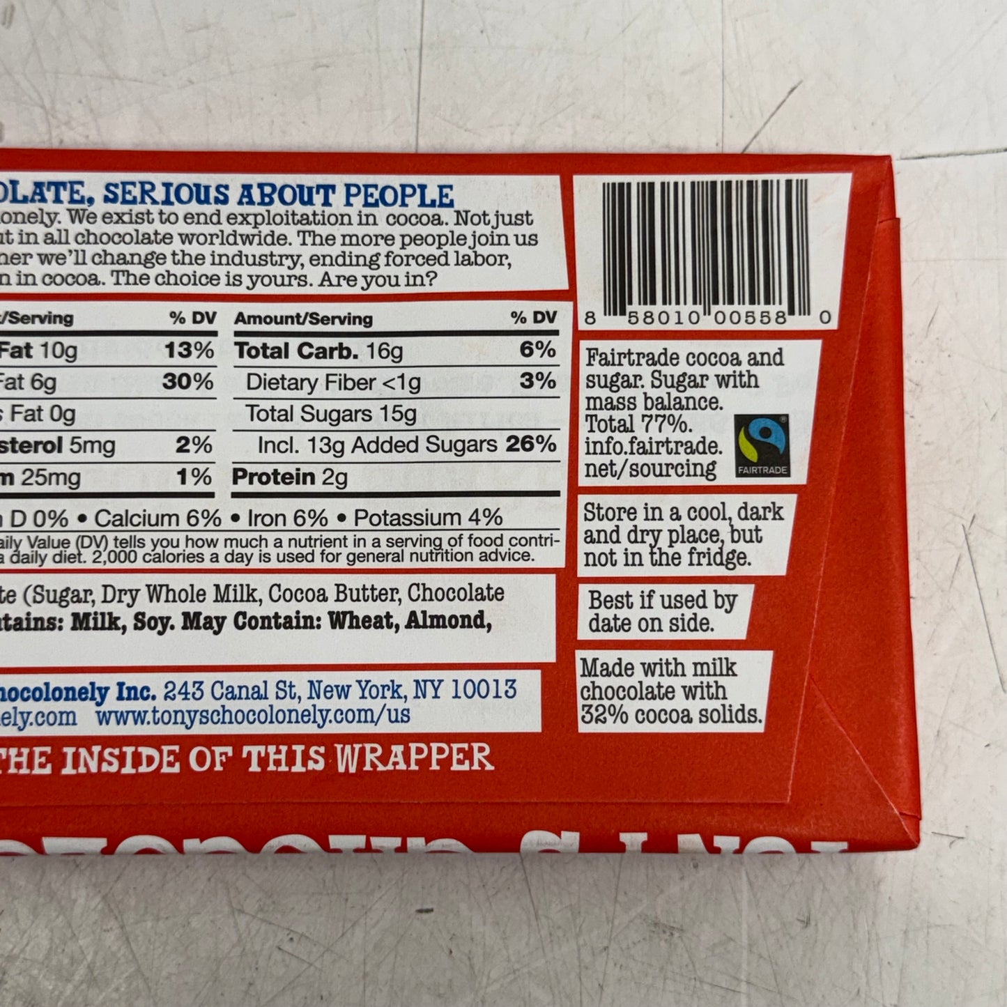 ZA@ TONY'S (32 PACK) Chocolonely Top 3 Milk Chocolate Variety Bundle 180gr BB 09/26