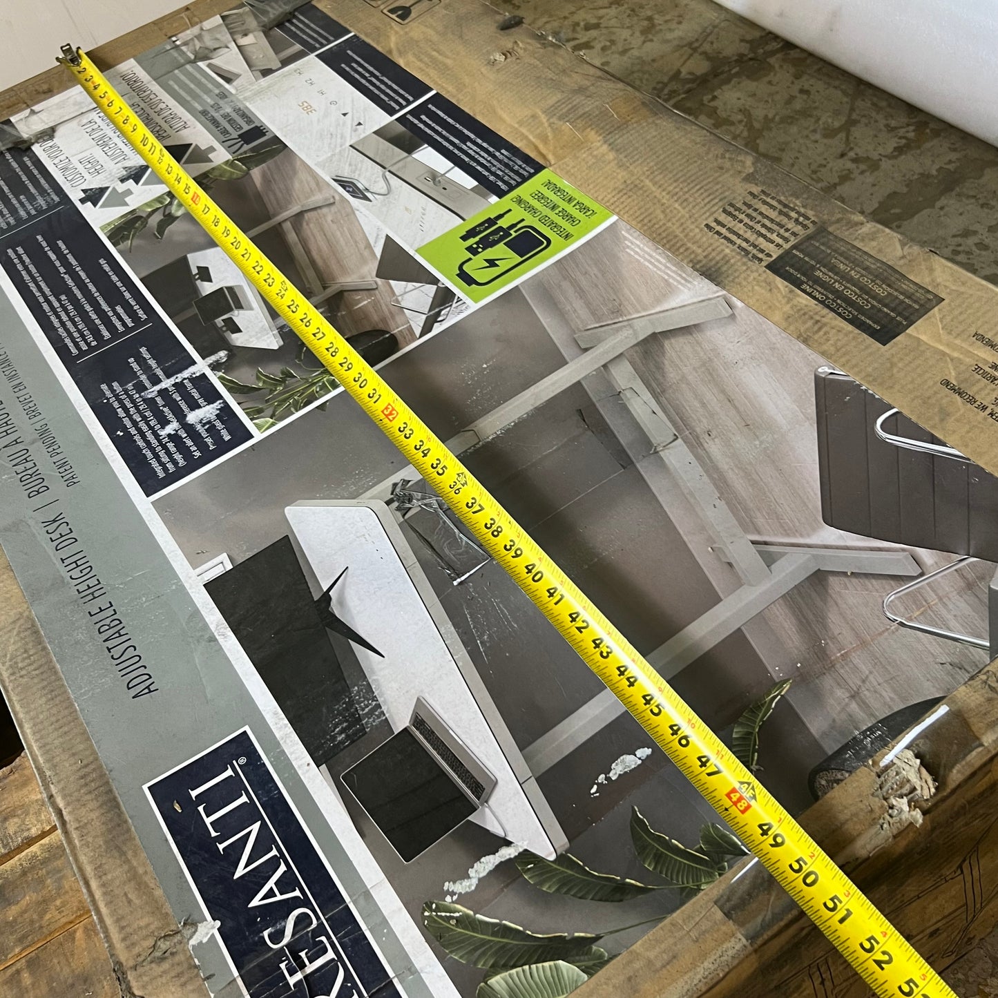 TRESANTI Adjustable Height Desk Sz 20.4-47" H x 23.7" W x 47.3" L 0DP720-D908