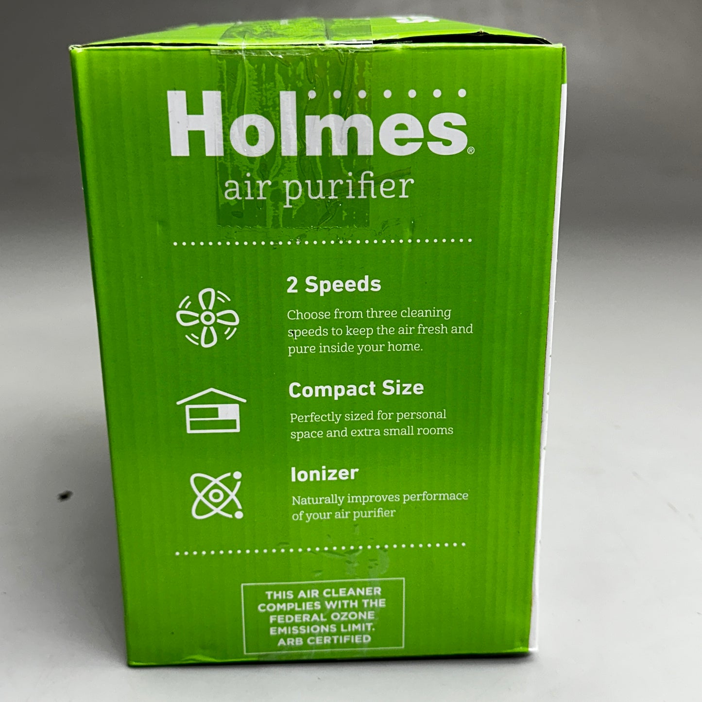 HOLMES Personal 2-Speed Air Purifier W/ Ionizer 4.5"x6.75"7.5" White