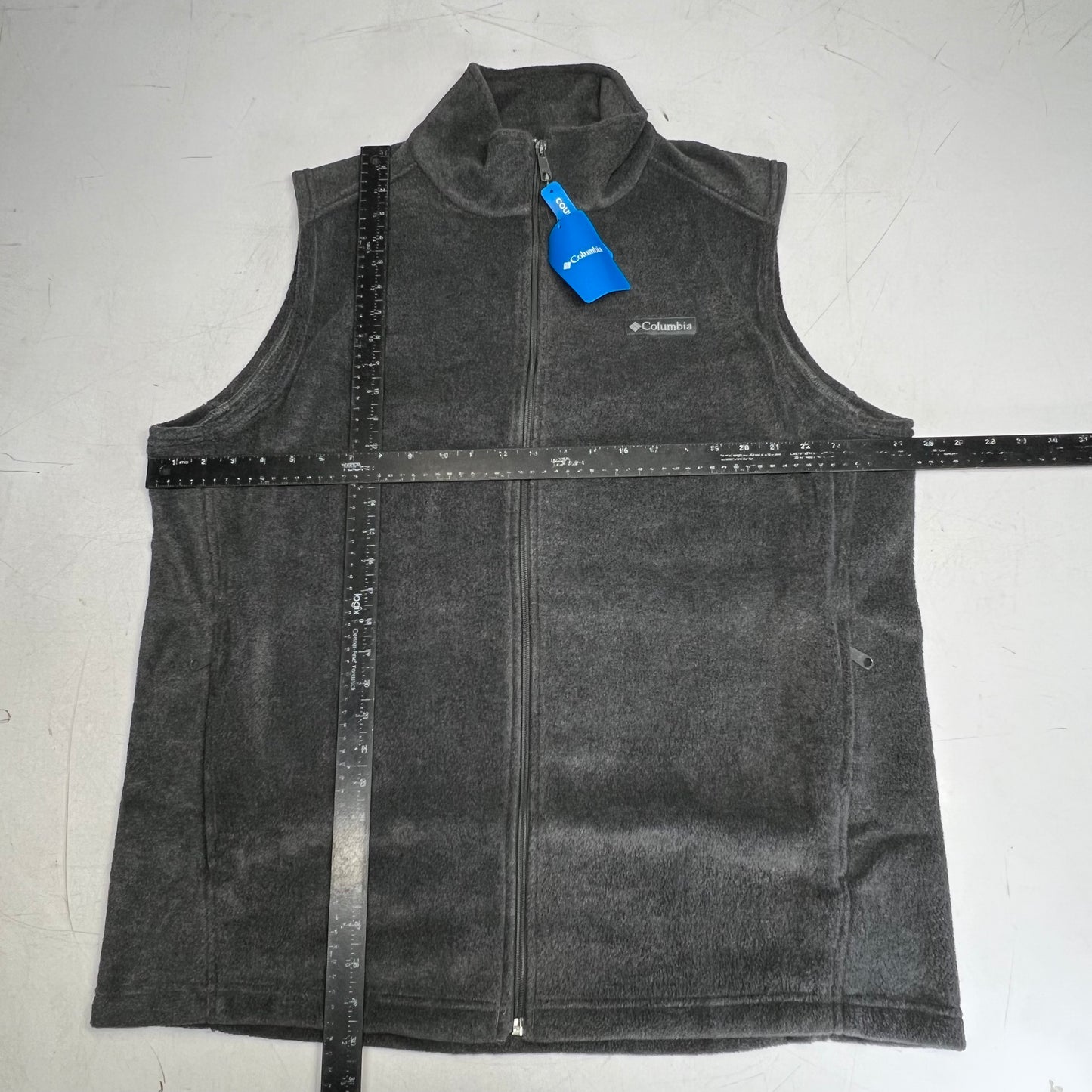 COLUMBIA Steens Mountain Zip Soft Fleece Vest Men's Sz XL Tall Grey AS1535-030