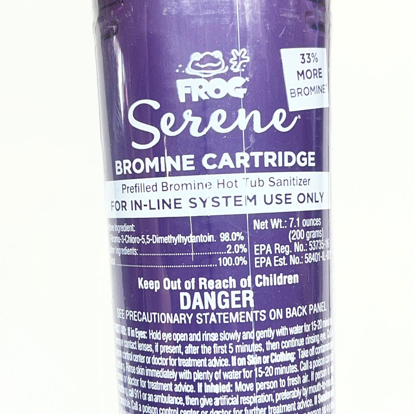 FROG (2 PACK) Serene Bromine Cartridge In-line System Use Only 200g Purple 74361