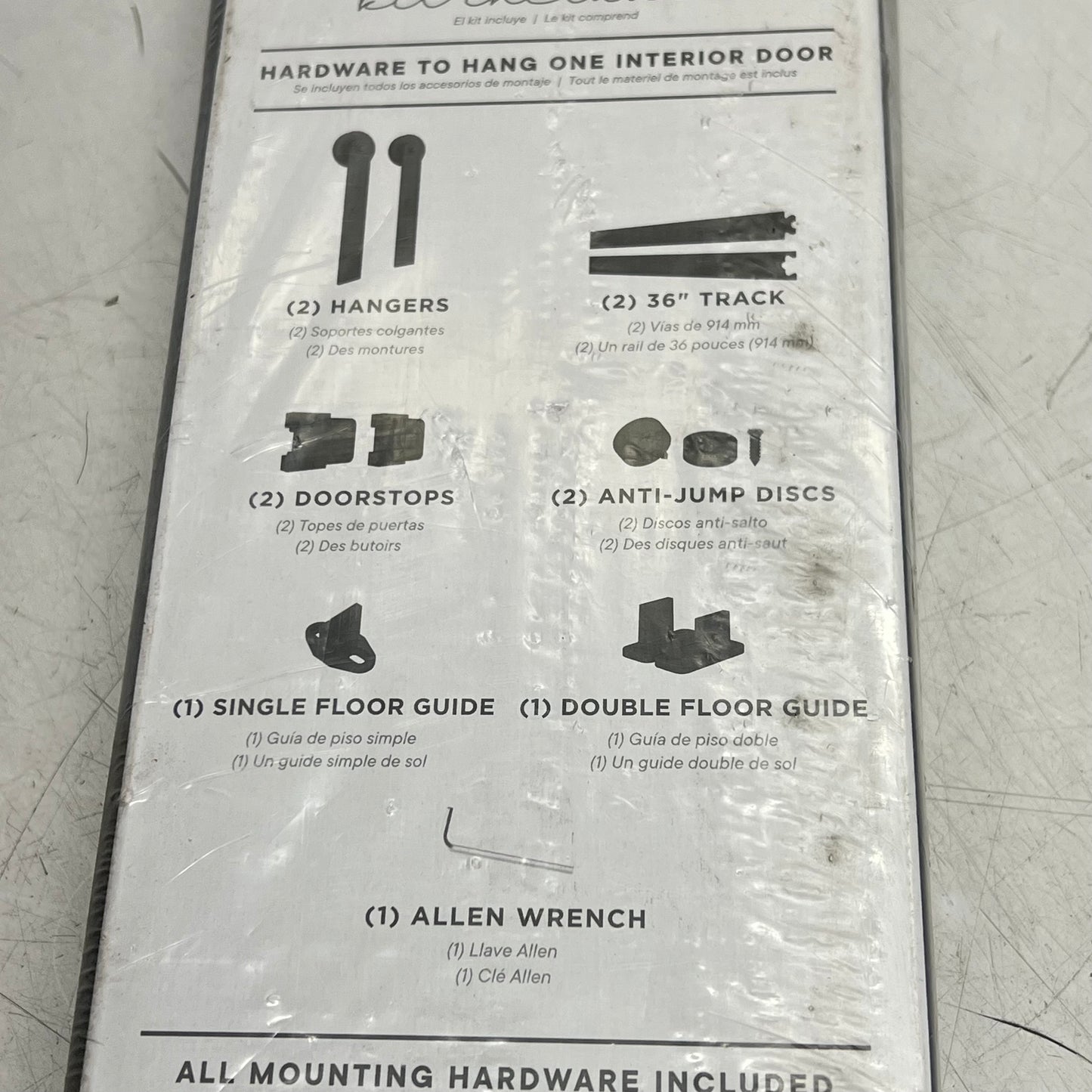 NATIONAL HARDWARE 001 Builder Barn Door Kit 72" Track Steel Matte Black