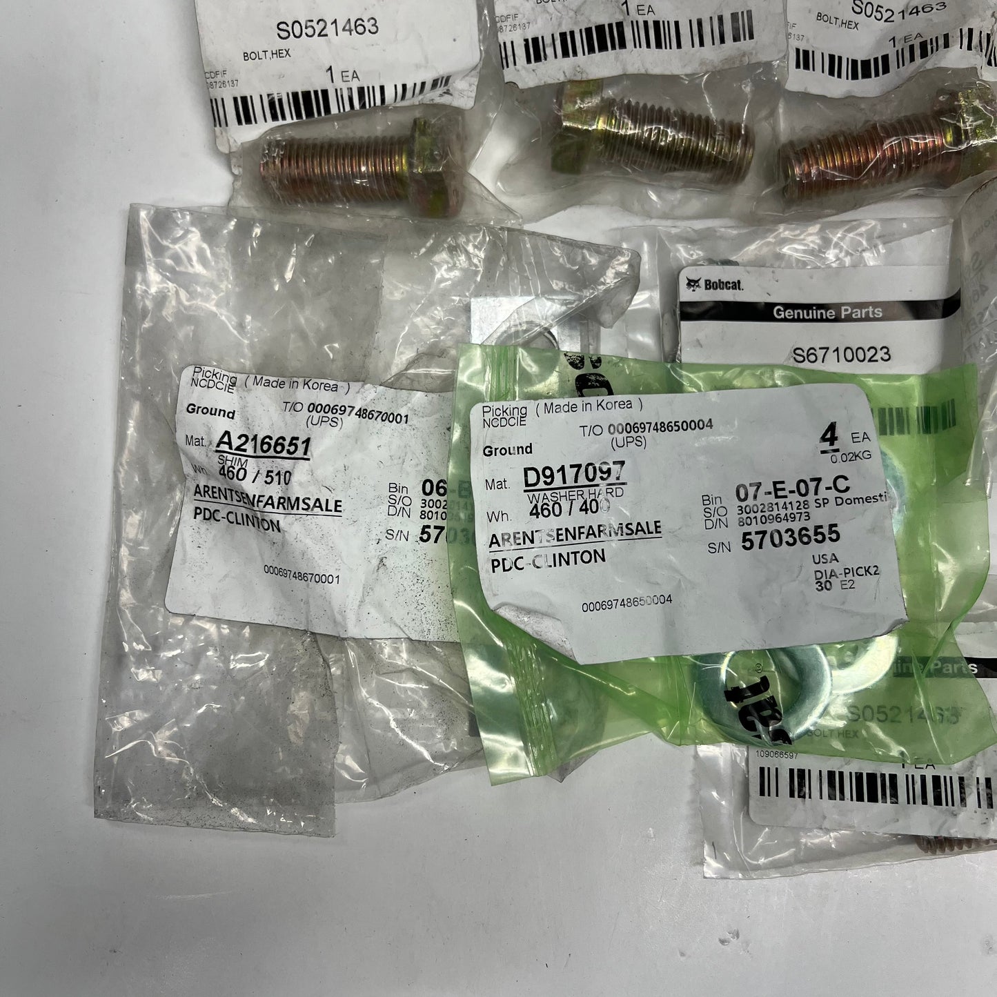 ZA@ BOBCAT (LOT OF 7) Assorted Genuine Oem Parts for Doosan