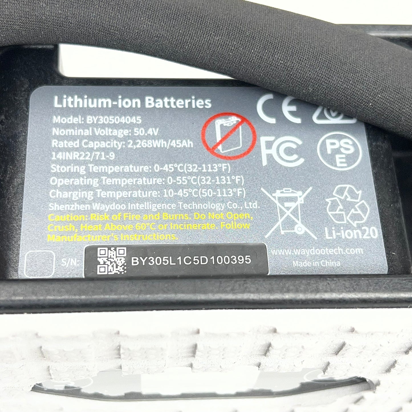 WAYDOO Flyer Evo Powerflight High Performance Lithium Ion Battery  UN3480