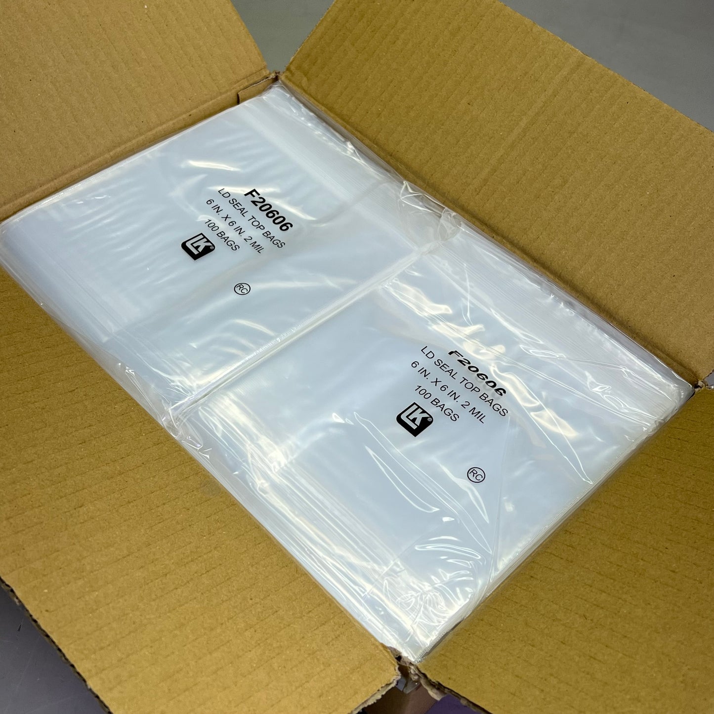 ELKAY PLASTICS (1000) LD Poly Seal-Top Bags 2.0mil 6in. x 6in F20606